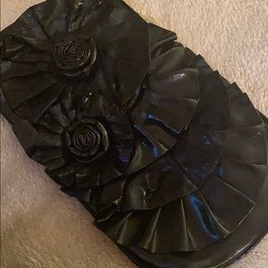 Black flower clutch